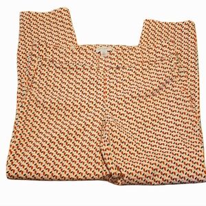 Carolina Belle Red and Blue Patterned Cropped Pants Size 10